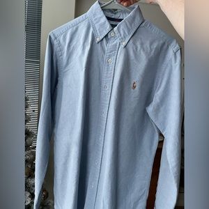 Mens Polo Ralph Lauren Designer Preppy
Light Blue Button Down Shirt S